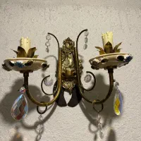 دیوارکوب انتیک برنز و چینی ایتالیایی|لوستر و چراغ آویز|تهران, نیاوران|دیوار