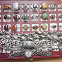 نقره زنجیر انگشتر دست ساز