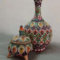 گلدان میناکاری طرح شاه عباسی