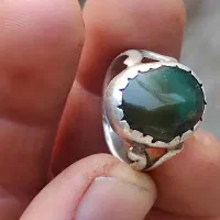 رکاب مرحوم استاد حاجی کتابعلی با سنگ کهنه یشم|جواهرات|داران, |دیوار