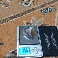 انگشتر نقره باباقوری فیروزه یاقوت اصل