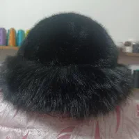 کلاه مخمل دور خزر دار زمستانی