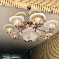 لوستر حبابی ۱۳ شاخه همراه ۱۳ لامپ|لوستر و چراغ آویز|مشهد, کوه سنگی|دیوار