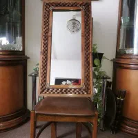 آینه با قاب چوب گردو قدیمی عتیقه