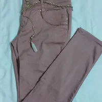 دو عدد شلوار کتان گلبهی و قرمز سایز ۴۲