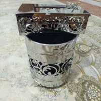 سطل اشغالی با جا دسمال کاغذی استیلی
