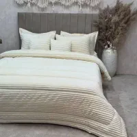 روتختی مخمل تدی دونفره طرح‌دار ست کامل