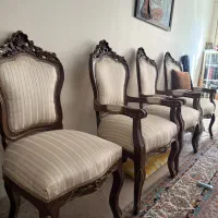 مبل چوب گردو سلطنتی ۹ نفره و میزناهارخوری ۶ نفره|مبلمان خانگی و میز عسلی|تهران, مهران (سیدخندان)|دیوار