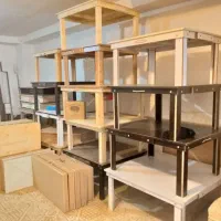 کرسی چوبی تاشو کم جا ابعاد 80 در 80 دیاق دار مقاوم