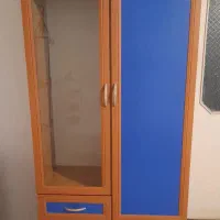 کمد ۳کشو ریلی ۲درب ویترین دار سالم