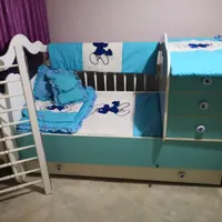 سرویس خواب نوزاد-کودک،برند ساحل چوب،طرح اسمورف|اسباب و اثاث بچه|قزوین, |دیوار