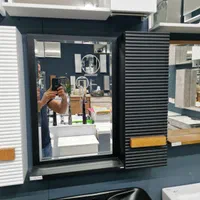 آینه باکس جا حوله مخفی مشکی بلوط60×60 tolidi