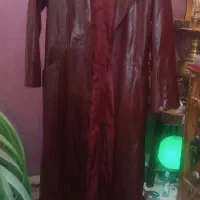 پالتو چرم زرشکی ترند
