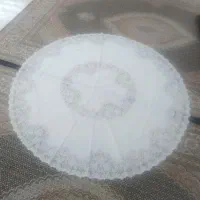 رومیزی توری و پرده توری پذیرایی سالم و بدون ایراد