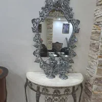 ایینه وشمعدان تمام برنز|صنایع دستی و سایر لوازم تزئینی|بناب, |دیوار