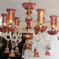 یک جفت لوستر شاه عباسی عتیقه|لوستر و چراغ آویز|شیراز, صاحب الزمان|دیوار