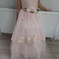 پیراهن مجلسی گلبهی فنر دار کودک ۷تا۹سال