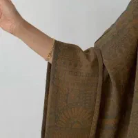 مانتو عبایی ژاکارد پنبه شکلاتی نصف قیمت مزون ها|لباس|جوانرود, |دیوار