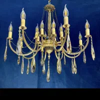 لوسترکلاسیک جدید راما برنجی 16شعله برنجی شاخه یو