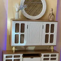 ست آینه کنسول حصیری|بوفه، ویترین، کنسول|یزد, |دیوار