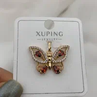 گردنبند طرح پروانه قرمز مارک ژوپینگ ابکاری طلا|بدلیجات|تهران, طیب|دیوار