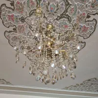 فروش لوستر برنجی همراه با کریستال|لوستر و چراغ آویز|اصفهان, سرچشمه|دیوار