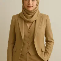 کت و شلوار زنانه کرمی