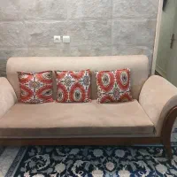 مبل سه نفره چوب گردو پارچه ترک