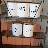 استند به همراه پنج بانکه سرامیکی چوبی  و یک آویز