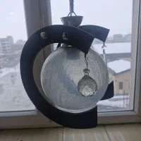 لوستر شیشه و دکور چوب