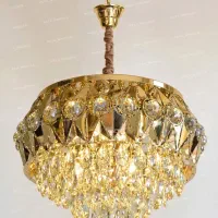 لوستر استیل کریستالی مدرن LED دار سقفی پذیرایی