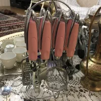 سرویس چایخوری سیلورقوری وقندون گلاب پاش برنجی