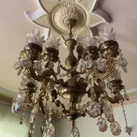 یک جفت لوستر پنج شاخه برنز