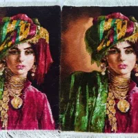 یک جفت تابلوفرش طرح دختر کُرد
