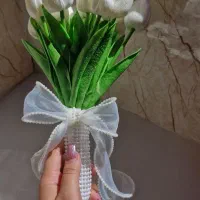 دسته گل عروس گل لاله لمسی دسته گل عقد|گل مصنوعی|سقز, |دیوار