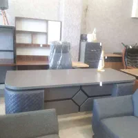 میز مدیریت ۲ متری لمسه طوسی  قصر چوب