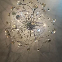 لوستر مدرن ۱۶ شعله استیل|لوستر و چراغ آویز|پرند, فاز ۵|دیوار