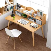 میز تحریر / لب تاپ پایه چوبی کتابخانه دار مدل AZAR
