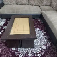 فروش فوری مبل L ال چرم مخمل/میز وگل میز فقط۱۳/۵۰۰ت|حراج|شیراز, تندگویان|دیوار