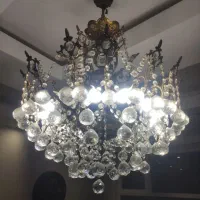 لوستر طرح برنجی 14 شاخه درحد نو