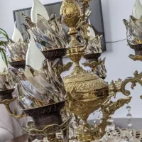 یک عدد لوستر برنجی ۸ شاخه/سنگین و زیبا|لوستر و چراغ آویز|تهران, جنت‌آباد شمالی|دیوار
