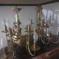 فروش یک جفت لوسترطلایی لامپ شمی  بطور توافقی|لوستر و چراغ آویز|شیراز, عادل آباد|دیوار