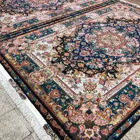 (فرش فرزین)جفت۶متری سالاری ۲متن ،چله ابریشم، ۴۰رج|فرش|تبریز, |دیوار