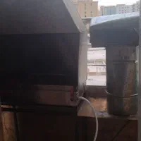 کباب پز ایستاده گازی پایه دار و دودکش دار در حد