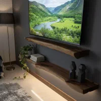 شلف tv با چوب طبیعی