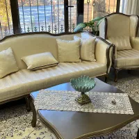 سرویس مبل فرانسوی ۷ نفره میز جلو مبلی و دو عسلی|مبلمان خانگی و میز عسلی|شیراز, کوی آزادگان|دیوار