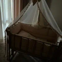 تخت گهواره ای چوبی نوزاد|تخت و صندلی بچه|تهران, افسریه شمالی|دیوار