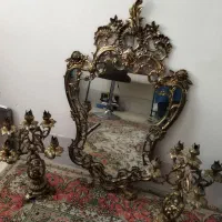 آینه و شمعدان برنز سالم