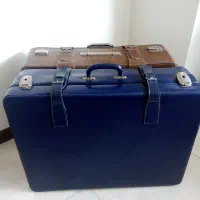 دو عدد چمدان چرم آنتیک قدیمی