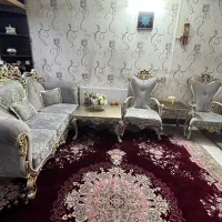 مبل سلطنتی ۷ نفره +میز ناهار خوری ۴ نفره ست هم